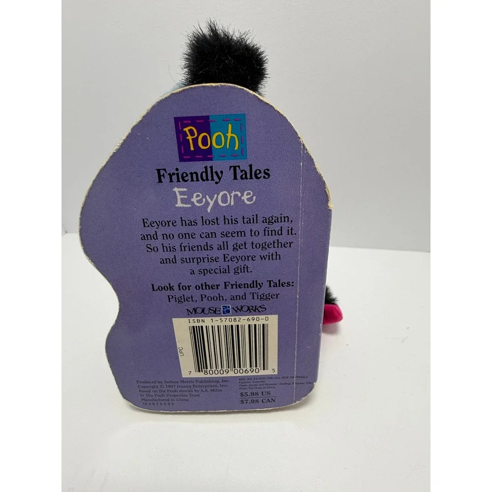 Disney Pooh Friendly Tales 1997 Plush Book Lot of 3 Tigger Eeyore Winnie